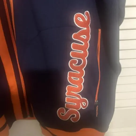 Mitchell & Ness Jacket Mens Large Syracuse Navy Orange Full Zip Track Collegiate - Picture 5 of 12